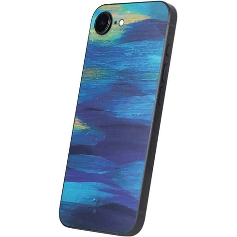 Ocean Blue Brush Stroke by Etta Vee iPhone 16e Skin